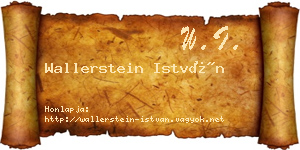 Wallerstein István névjegykártya